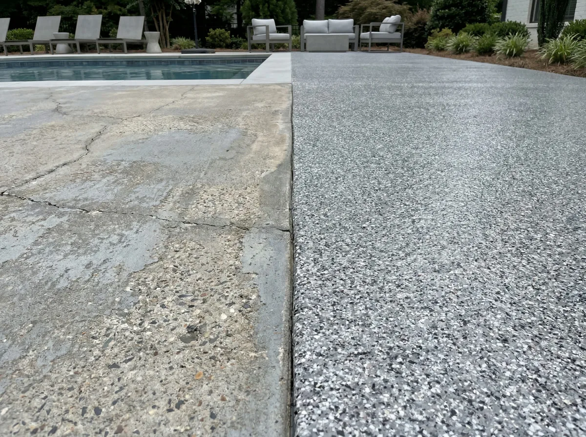 Outdoor & Patio before polyaspartic coating — Patriot Poly Coatings